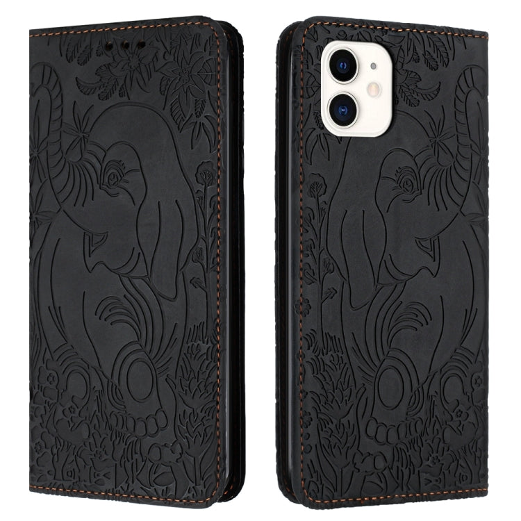 Retro Elephant Embossed Leather Phone Case, For iPhone 12 Pro Max, For iPhone 11 Pro Max, For iPhone 11, For iPhone 11 Pro