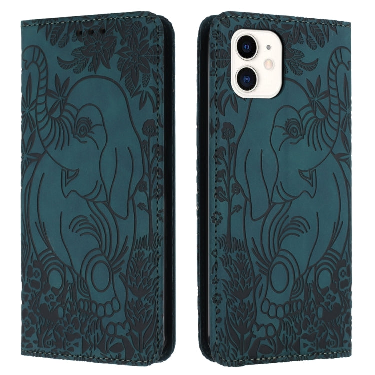 Retro Elephant Embossed Leather Phone Case, For iPhone 12 Pro Max, For iPhone 11 Pro Max, For iPhone 11, For iPhone 11 Pro