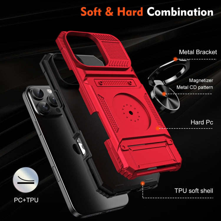 TPU+PC Shockproof Card Phone Case with Metal Ring Holder, For iPhone 16 Pro Max, For iPhone 16 Pro, For iPhone 16 Plus, For iPhone 16, For iPhone 15 Pro Max