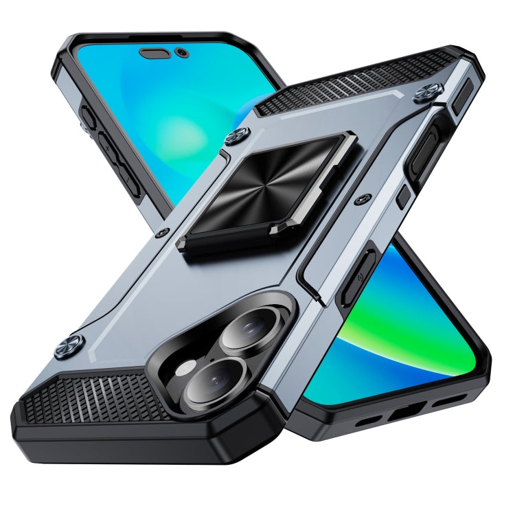 Shockproof Metal Holder Phone Case, For iPhone 16 Pro Max, For iPhone 16 Pro, For iPhone 16 Plus, For iPhone 16