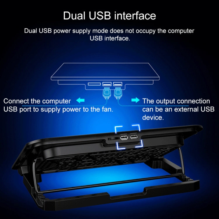 ICE COOREL Notebook Computer Base Speed Control Silent Six-fan Cooling Holder Cooling Rack, Style: Premium Edition, Style: Premium Edition(Lvory), Style: Premium Edition(Dazzling Red), Style: Premium Edition(Black Gold)