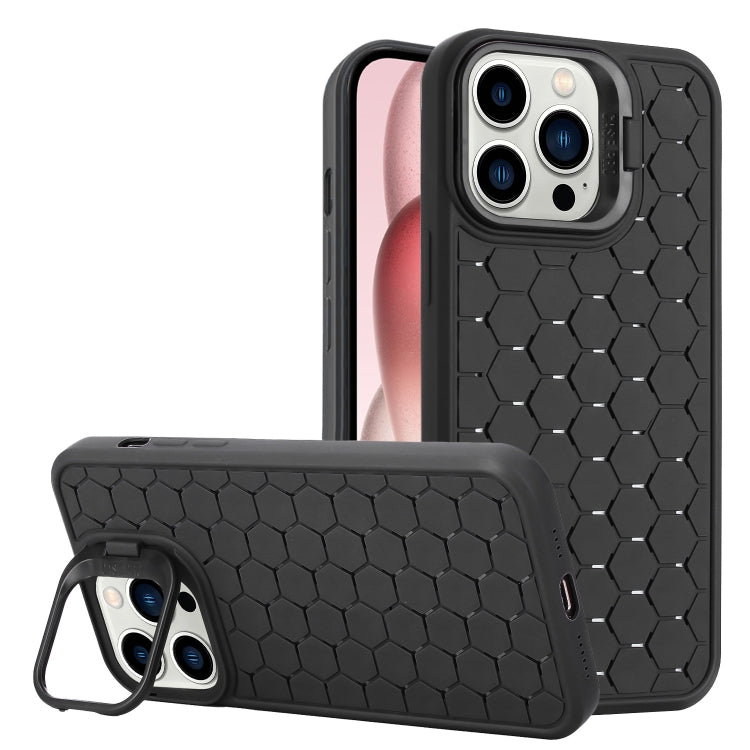 Honeycomb Radiating Lens Holder TPU Phone Case, For iPhone 15 Pro, For iPhone 15 Plus, For iPhone 15, For iPhone 14 Plus, For iPhone 14