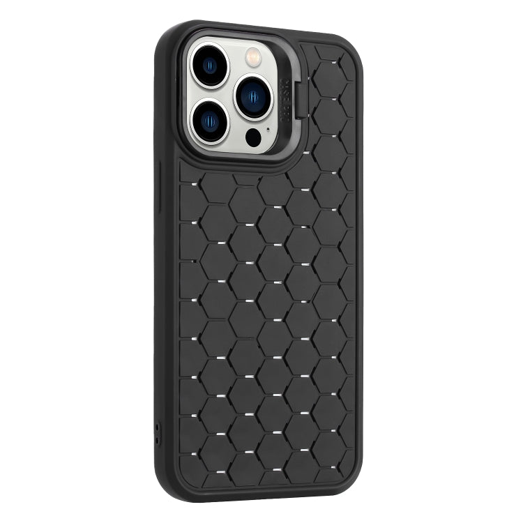 Honeycomb Radiating Lens Holder TPU Phone Case, For iPhone 15 Pro, For iPhone 15 Plus, For iPhone 15, For iPhone 14 Plus, For iPhone 14