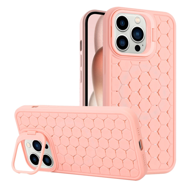 Honeycomb Radiating Lens Holder TPU Phone Case, For iPhone 15 Pro, For iPhone 15 Plus, For iPhone 15, For iPhone 14 Plus, For iPhone 14