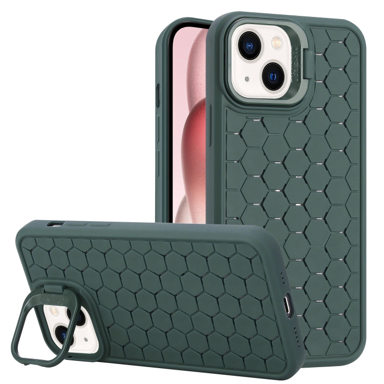 Honeycomb Radiating Lens Holder TPU Phone Case, For iPhone 15 Pro, For iPhone 15 Plus, For iPhone 15, For iPhone 14 Plus, For iPhone 14