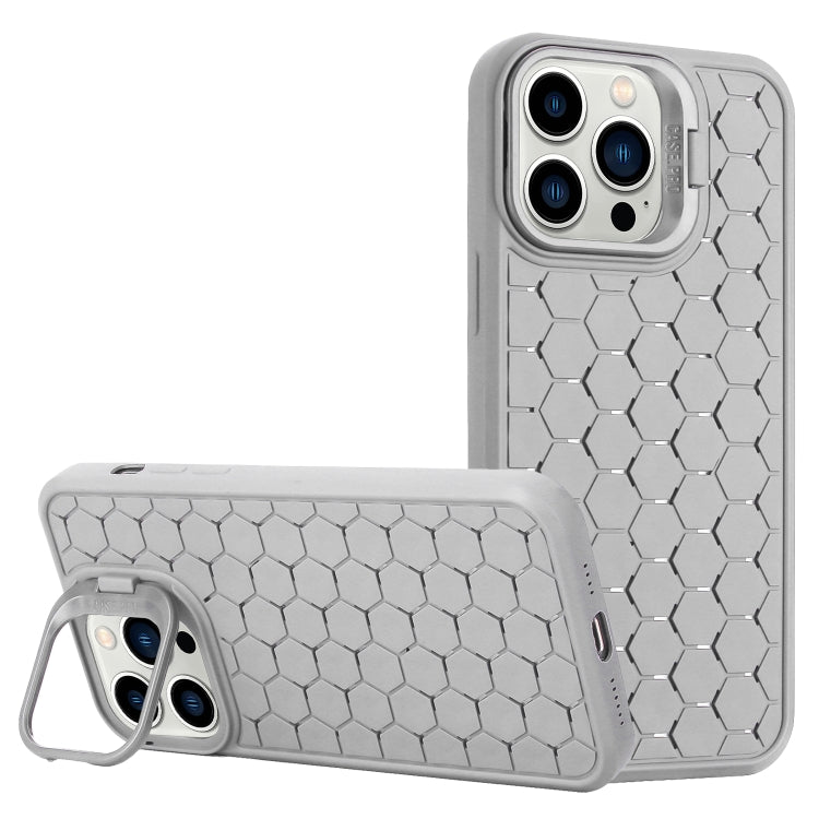 Honeycomb Radiating Lens Holder TPU Phone Case, For iPhone 16 Pro Max, For iPhone 16 Pro, For iPhone 16 Plus, For iPhone 16, For iPhone 15 Pro Max