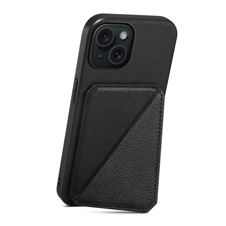 D04 Calf Texture Dual Card Slot Holder Phone Case, For iPhone 15, For iPhone 14 Plus, For iPhone 14, For iPhone 14 Pro, For iPhone 14 Pro Max, For iPhone 13 Pro Max, For iPhone 13 Pro, For iPhone 13