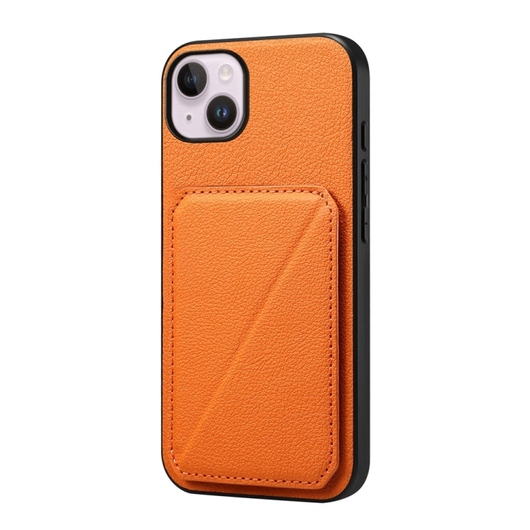 D04 Calf Texture Dual Card Slot Holder Phone Case, For iPhone 15, For iPhone 14 Plus, For iPhone 14, For iPhone 14 Pro, For iPhone 14 Pro Max, For iPhone 13 Pro Max, For iPhone 13 Pro, For iPhone 13