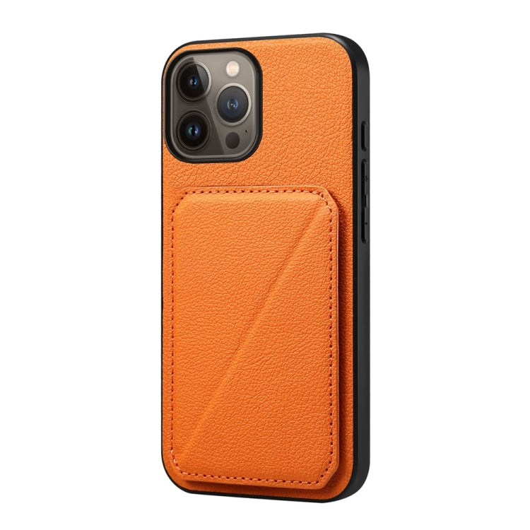 D04 Calf Texture Dual Card Slot Holder Phone Case, For iPhone 15, For iPhone 14 Plus, For iPhone 14, For iPhone 14 Pro, For iPhone 14 Pro Max, For iPhone 13 Pro Max, For iPhone 13 Pro, For iPhone 13