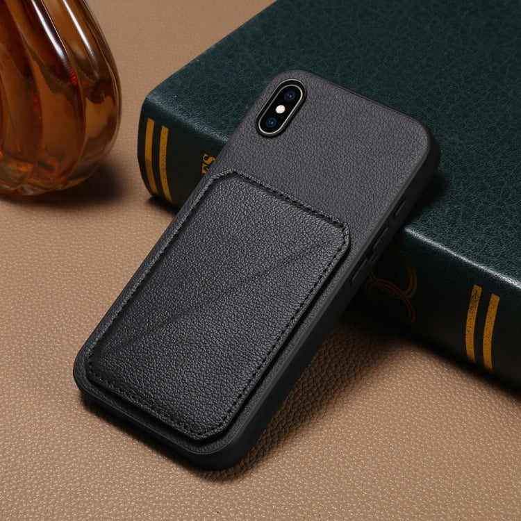 D04 Calf Texture Dual Card Slot Holder Phone Case, For iPhone XS Max, For iPhone 7 Plus / 8 Plus