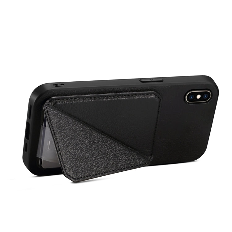 D04 Calf Texture Dual Card Slot Holder Phone Case, For iPhone XS Max, For iPhone 7 Plus / 8 Plus