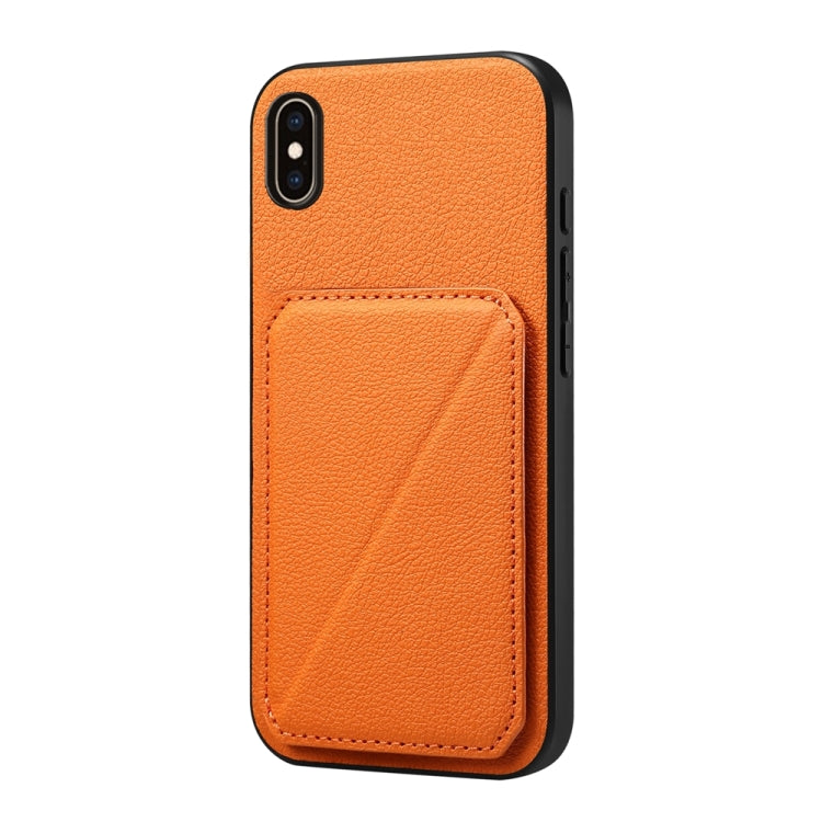 D04 Calf Texture Dual Card Slot Holder Phone Case, For iPhone XS Max, For iPhone 7 Plus / 8 Plus