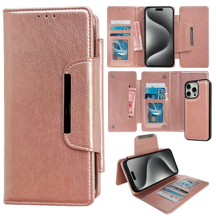 Multifunctional Seven Cards Wallet Leather Phone Case, For iPhone 16 Pro Max, For iPhone 16 Pro, For iPhone 16 Plus, For iPhone 16, For iPhone 15 Pro Max, For iPhone 15 Pro