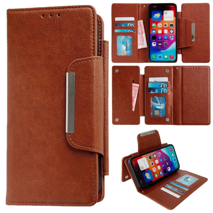 Multifunctional Seven Cards Wallet Leather Phone Case, For iPhone 16 Pro Max, For iPhone 16 Pro, For iPhone 16 Plus, For iPhone 16, For iPhone 15 Pro Max, For iPhone 15 Pro