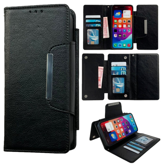 Multifunctional 7-Cards Wallet Leather Phone Case, For iPhone 16, For iPhone 15 Pro Max, For iPhone 15 Pro, For iPhone 15 Plus