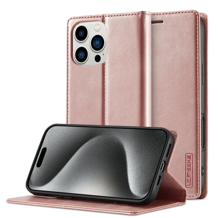 LC.IMEEKE Strong Magnetism Microfiber Leather Phone Case, For iPhone 16 Pro Max, For iPhone 16 Pro, For iPhone 16 Plus, For iPhone 16, For iPhone SE 2024