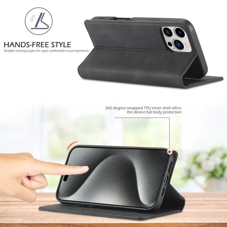 LC.IMEEKE Strong Magnetism Microfiber Leather Phone Case, For iPhone 16 Pro Max, For iPhone 16 Pro, For iPhone 16 Plus, For iPhone 16, For iPhone SE 2024