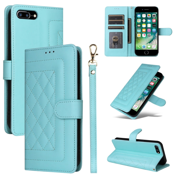 Diamond Lattice Leather Flip Phone Case, For iPhone 8 Plus / 7 Plus