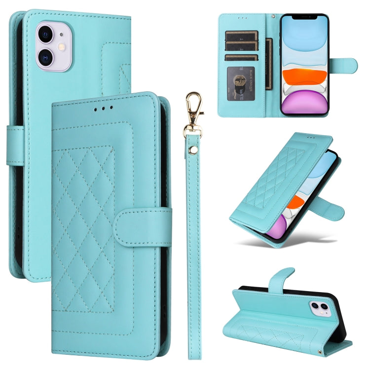 Diamond Lattice Leather Flip Phone Case, For iPhone 12 / 12 Pro, For iPhone 12 Pro Max, For iPhone 11 Pro Max, For iPhone 11