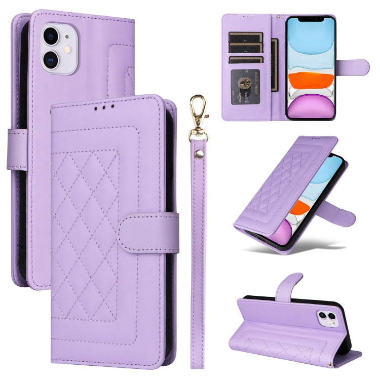 Diamond Lattice Leather Flip Phone Case, For iPhone 12 / 12 Pro, For iPhone 12 Pro Max, For iPhone 11 Pro Max, For iPhone 11