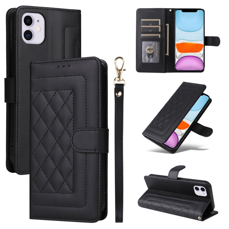 Diamond Lattice Leather Flip Phone Case, For iPhone 12 / 12 Pro, For iPhone 12 Pro Max, For iPhone 11 Pro Max, For iPhone 11