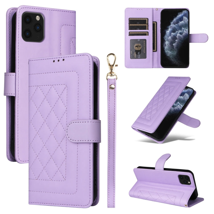 Diamond Lattice Leather Flip Phone Case, For iPhone 12 / 12 Pro, For iPhone 12 Pro Max, For iPhone 11 Pro Max, For iPhone 11