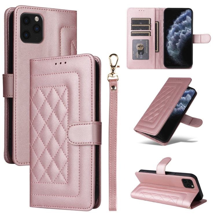 Diamond Lattice Leather Flip Phone Case, For iPhone 12 / 12 Pro, For iPhone 12 Pro Max, For iPhone 11 Pro Max, For iPhone 11