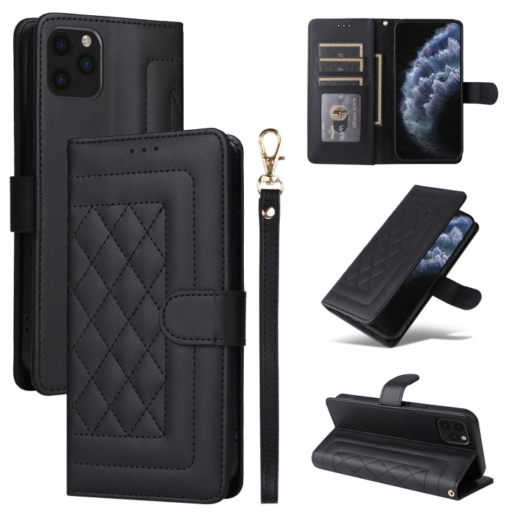 Diamond Lattice Leather Flip Phone Case, For iPhone 12 / 12 Pro, For iPhone 12 Pro Max, For iPhone 11 Pro Max, For iPhone 11