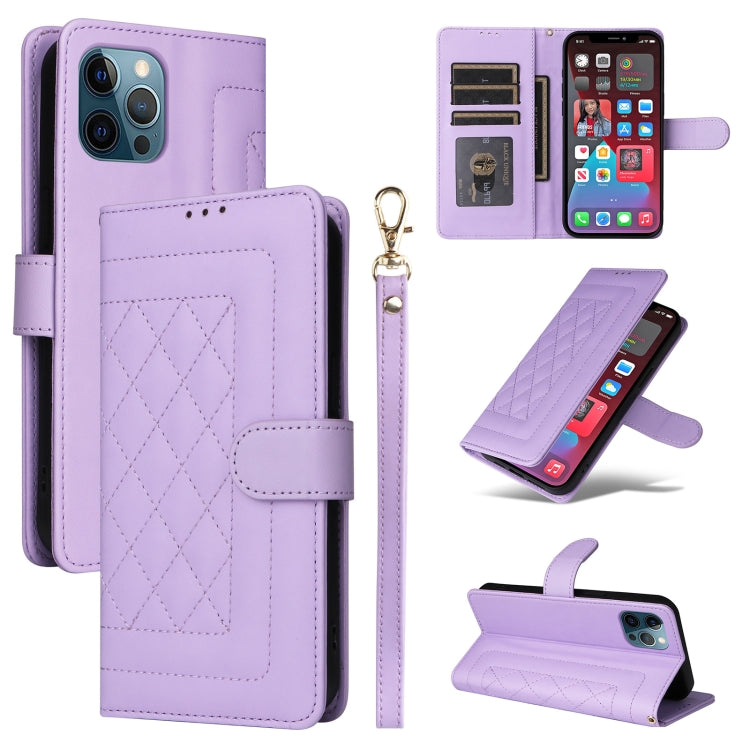 Diamond Lattice Leather Flip Phone Case, For iPhone 12 / 12 Pro, For iPhone 12 Pro Max, For iPhone 11 Pro Max, For iPhone 11