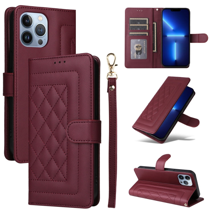 Diamond Lattice Leather Flip Phone Case, Series 3