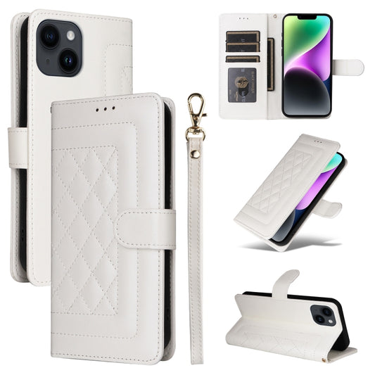 Diamond Lattice Leather Flip Phone Case, For iPhone 14, For iPhone 14 Pro, For iPhone 14 Pro Max