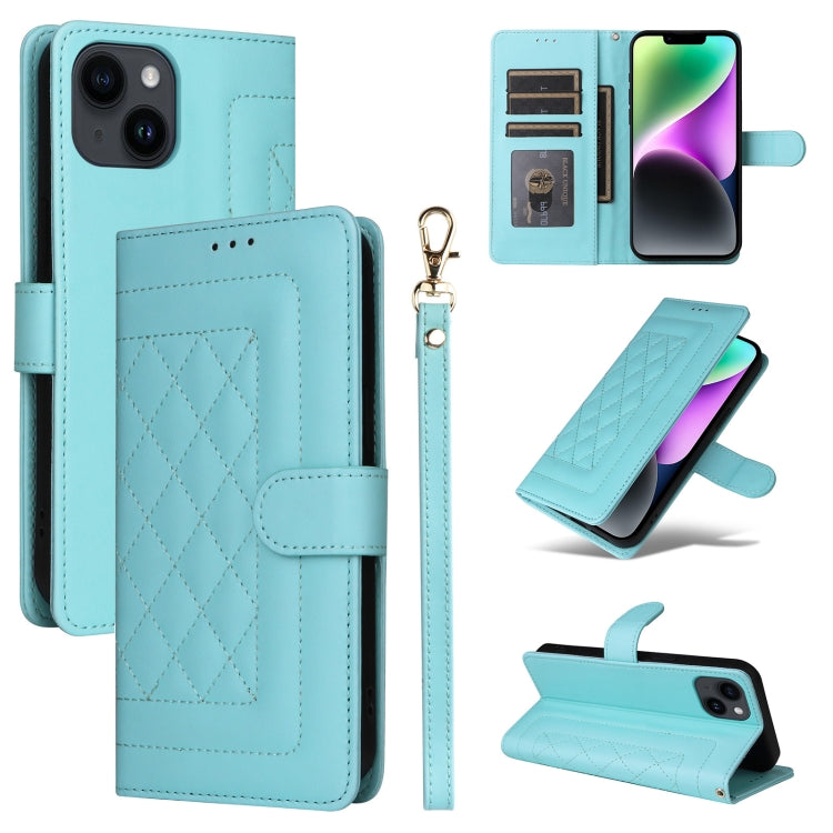 Diamond Lattice Leather Flip Phone Case, For iPhone 14, For iPhone 14 Pro, For iPhone 14 Pro Max