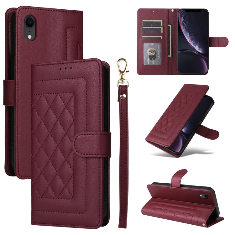 Diamond Lattice Leather Flip Phone Case, For iPhone 11 Pro, For iPhone XS / X, For iPhone XR, For iPhone XS Max