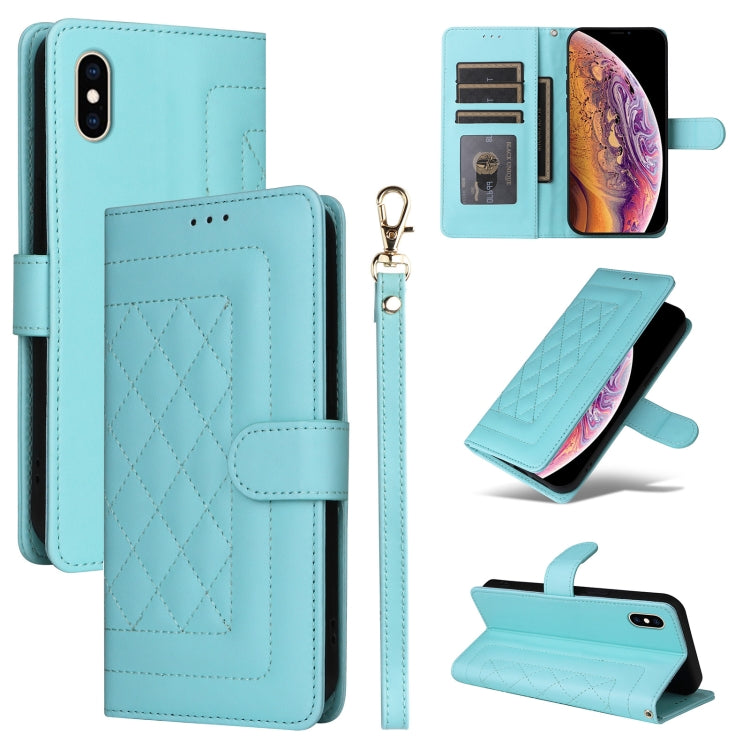 Diamond Lattice Leather Flip Phone Case, For iPhone 11 Pro, For iPhone XS / X, For iPhone XR, For iPhone XS Max