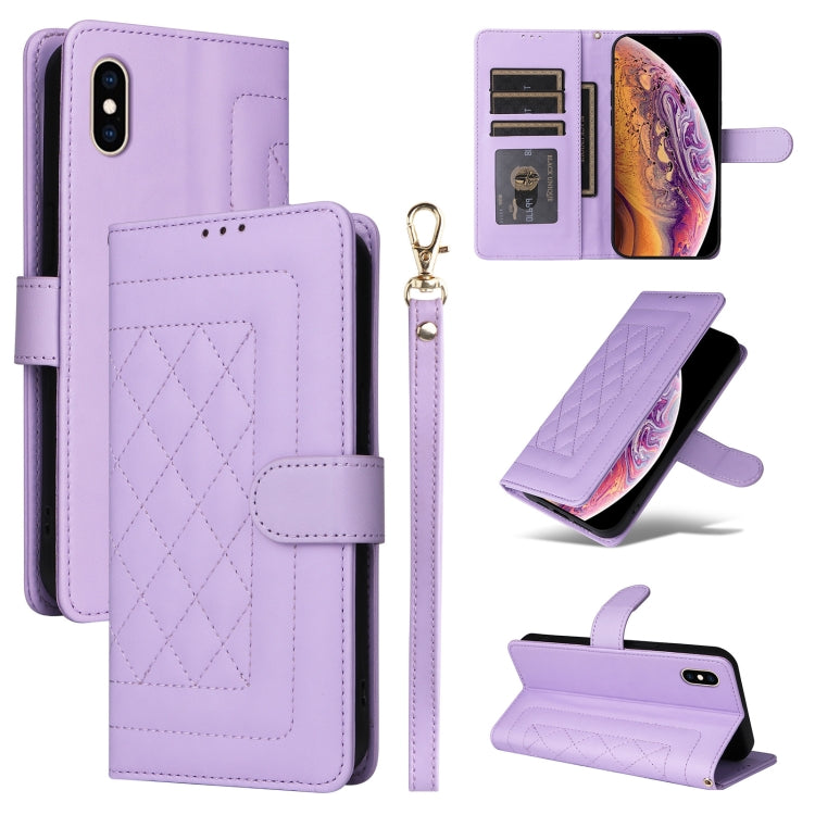 Diamond Lattice Leather Flip Phone Case, For iPhone 11 Pro, For iPhone XS / X, For iPhone XR, For iPhone XS Max