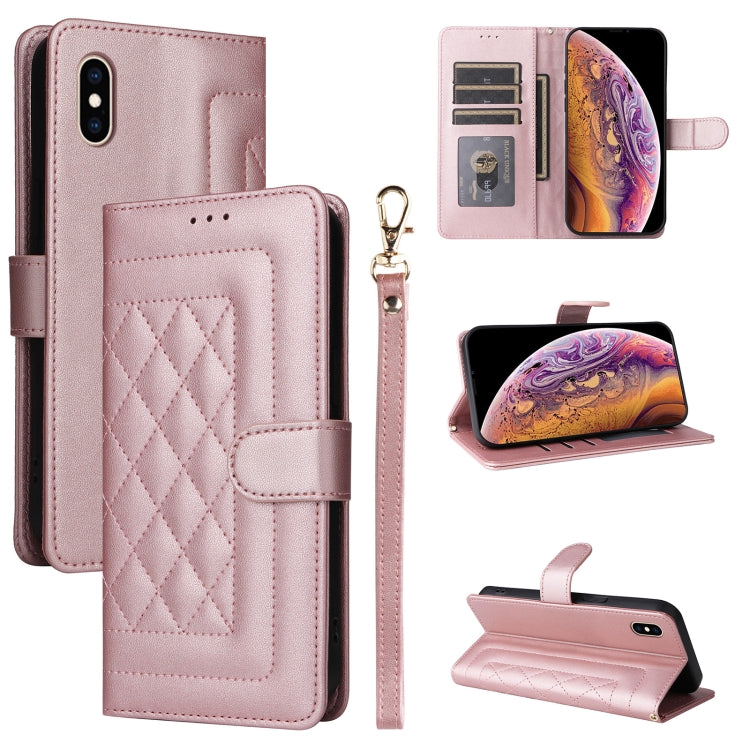 Diamond Lattice Leather Flip Phone Case, For iPhone 11 Pro, For iPhone XS / X, For iPhone XR, For iPhone XS Max