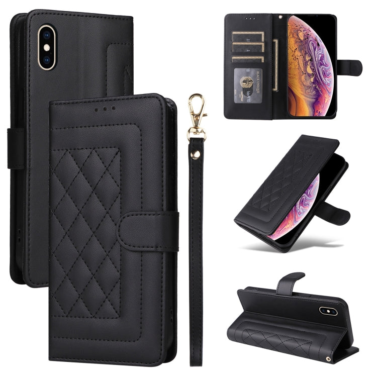 Diamond Lattice Leather Flip Phone Case, For iPhone 11 Pro, For iPhone XS / X, For iPhone XR, For iPhone XS Max