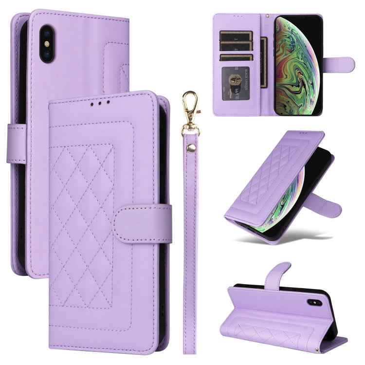 Diamond Lattice Leather Flip Phone Case, For iPhone 11 Pro, For iPhone XS / X, For iPhone XR, For iPhone XS Max