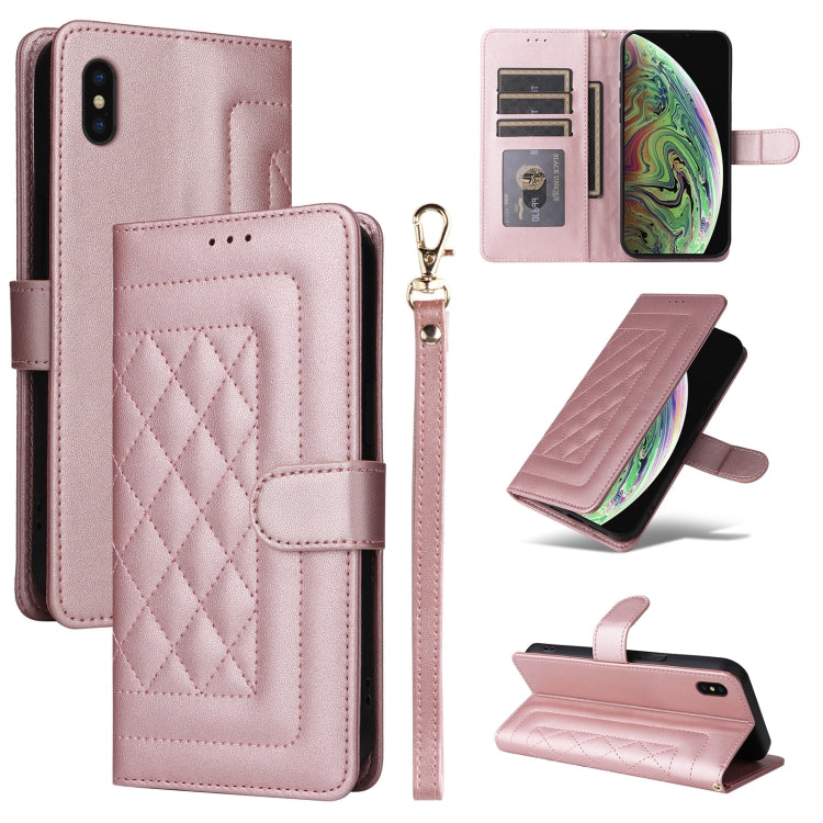 Diamond Lattice Leather Flip Phone Case, For iPhone 11 Pro, For iPhone XS / X, For iPhone XR, For iPhone XS Max