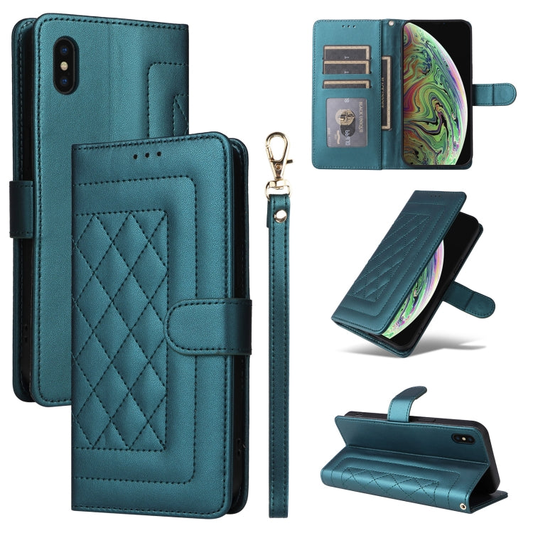 Diamond Lattice Leather Flip Phone Case, For iPhone 11 Pro, For iPhone XS / X, For iPhone XR, For iPhone XS Max