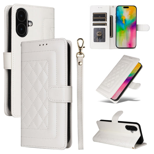 Diamond Lattice Leather Flip Phone Case, For iPhone 16, For iPhone 15 Pro Max, For iPhone 15 Pro
