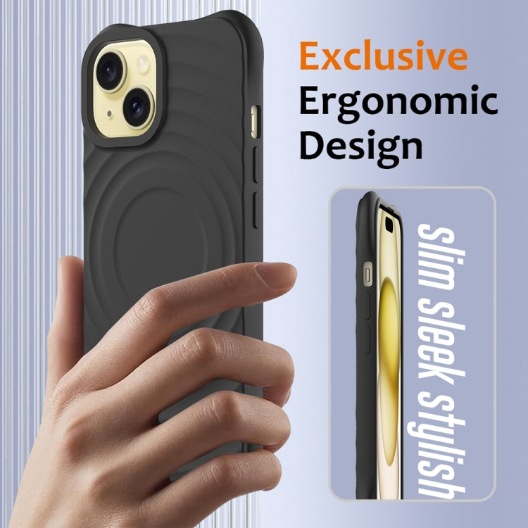 Wave Texture MagSafe Magnetic Liquid Silicone Phone Case