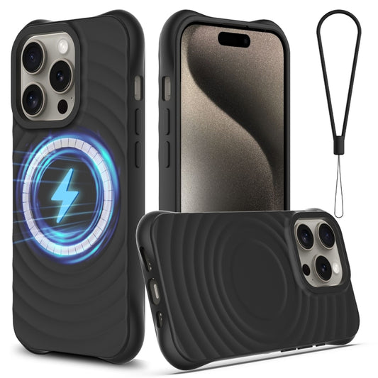 Wave Texture MagSafe Magnetic Liquid Silicone Phone Case