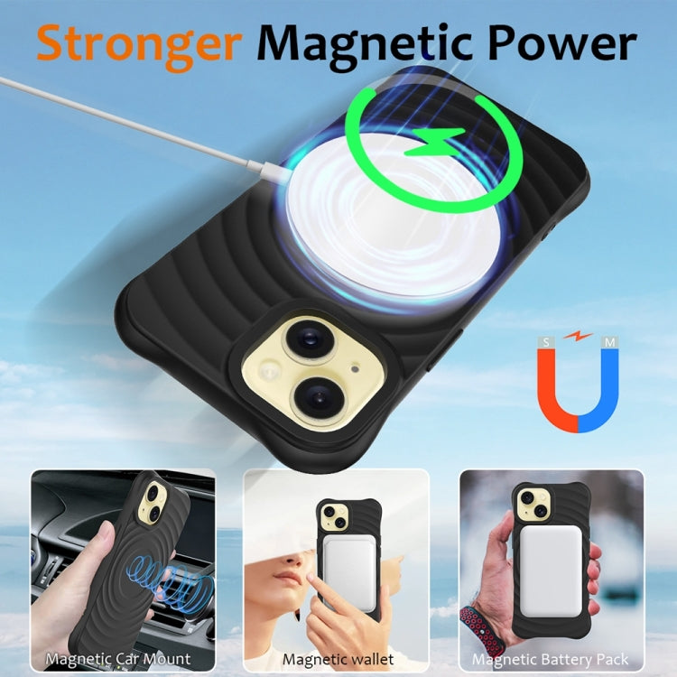 Wave Texture MagSafe Magnetic Liquid Silicone Phone Case, For iPhone 13 mini, For iPhone 12, For iPhone 12 Pro Max, For iPhone 12 Pro, For iPhone 12 mini