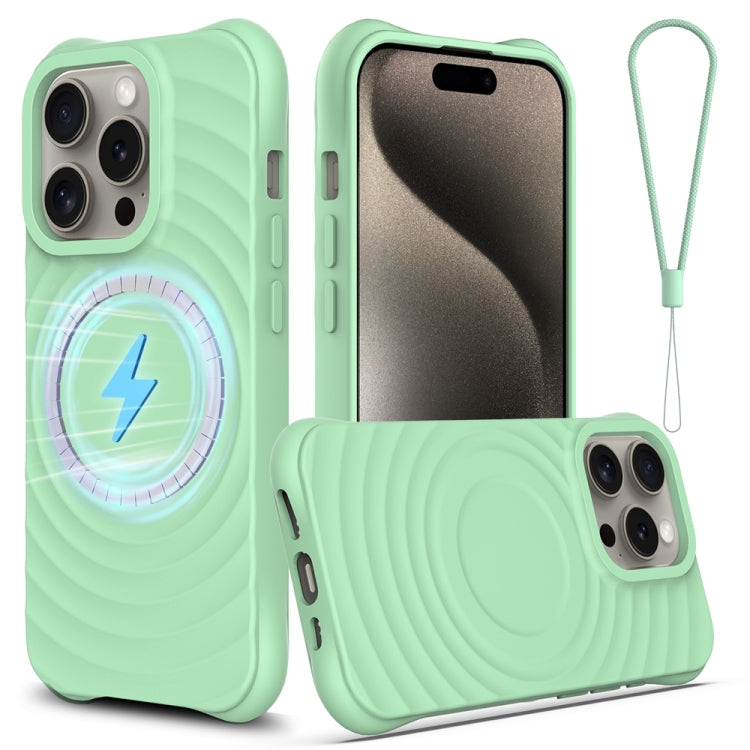 Wave Texture MagSafe Magnetic Liquid Silicone Phone Case, For iPhone 13 mini, For iPhone 12, For iPhone 12 Pro Max, For iPhone 12 Pro, For iPhone 12 mini