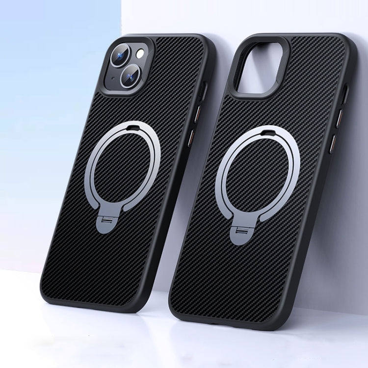 Double Ring MagSafe Holder Carbon Fiber Phone Case, For iPhone 16 Pro Max, For iPhone 16 Pro, For iPhone 16 Plus, For iPhone 16, For iPhone 15 Pro Max, For iPhone 15 Pro, For iPhone 15 Plus / 14 Plus, For iPhone 15, For iPhone 14 / 13, For iPhone 14 Pro