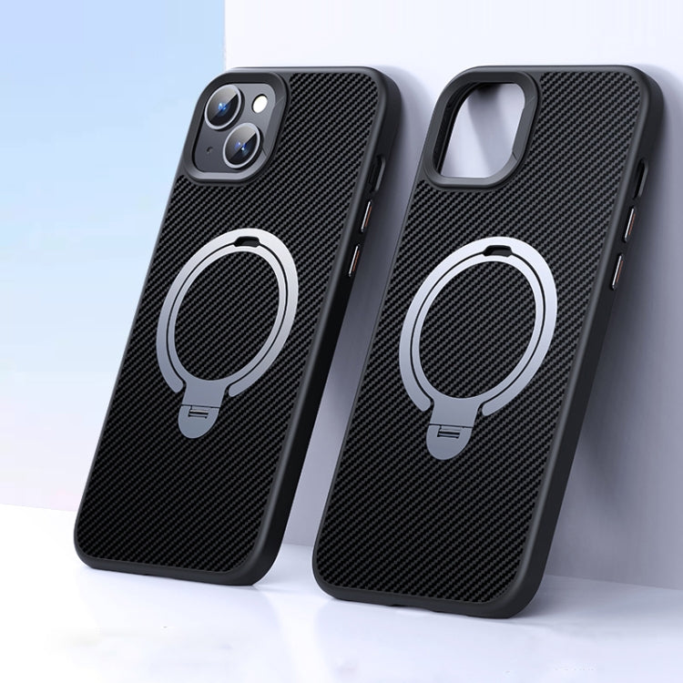 Double Ring MagSafe Holder Carbon Fiber Phone Case, For iPhone 16 Pro Max, For iPhone 16 Pro, For iPhone 16 Plus, For iPhone 16, For iPhone 15 Pro Max, For iPhone 15 Pro, For iPhone 15 Plus / 14 Plus, For iPhone 15, For iPhone 14 / 13, For iPhone 14 Pro