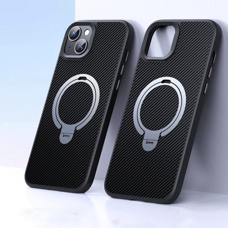 Double Ring MagSafe Holder Carbon Fiber Phone Case, For iPhone 16 Pro Max, For iPhone 16 Pro, For iPhone 16 Plus, For iPhone 16, For iPhone 15 Pro Max, For iPhone 15 Pro, For iPhone 15 Plus / 14 Plus, For iPhone 15, For iPhone 14 / 13, For iPhone 14 Pro