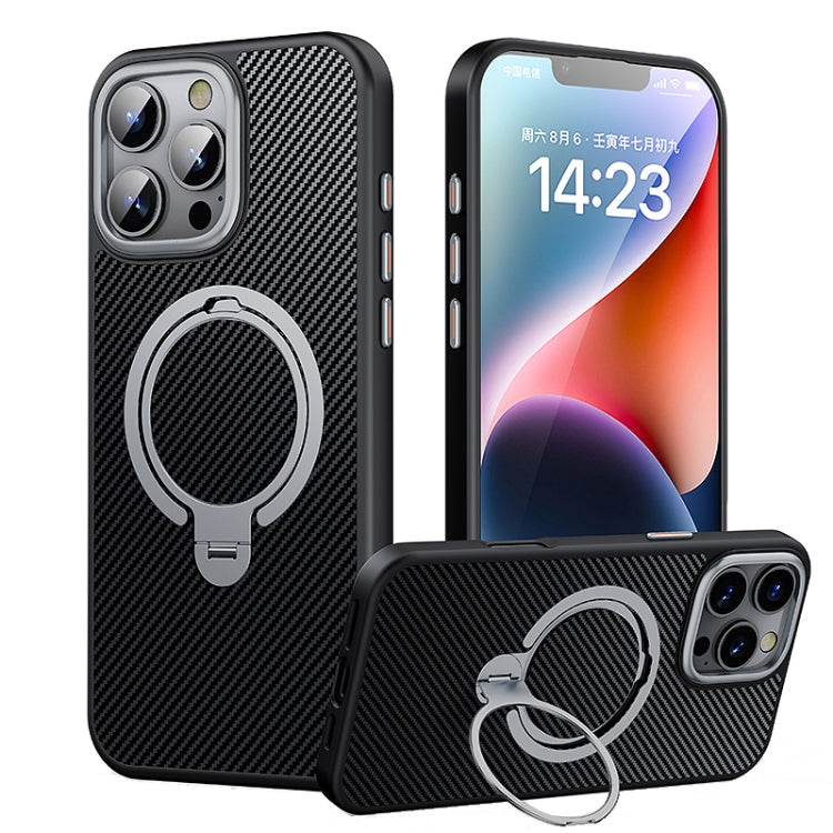 Double Ring MagSafe Holder Carbon Fiber Phone Case, For iPhone 16 Pro Max, For iPhone 16 Pro, For iPhone 16 Plus, For iPhone 16, For iPhone 15 Pro Max, For iPhone 15 Pro, For iPhone 15 Plus / 14 Plus, For iPhone 15, For iPhone 14 / 13, For iPhone 14 Pro