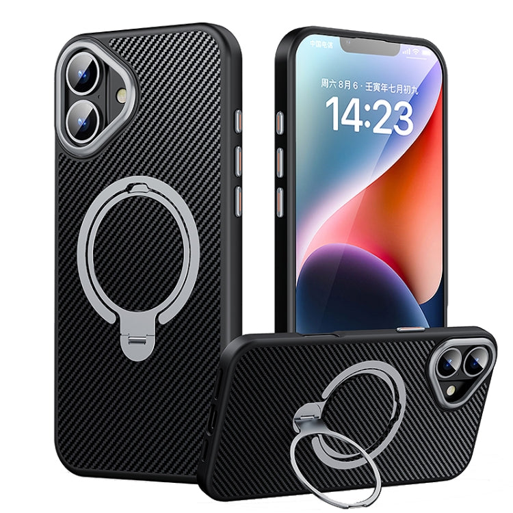 Double Ring MagSafe Holder Carbon Fiber Phone Case, For iPhone 16 Pro Max, For iPhone 16 Pro, For iPhone 16 Plus, For iPhone 16, For iPhone 15 Pro Max, For iPhone 15 Pro, For iPhone 15 Plus / 14 Plus, For iPhone 15, For iPhone 14 / 13, For iPhone 14 Pro